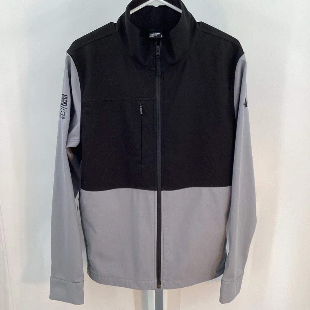 Mens The North Face Castle Rock SoftShell Full Sip Long Sleeve Jacket-Black/Gray